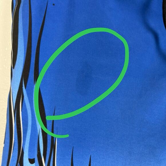 No Boundaries 2010s Size 36 Blue Black Flame Print Polyester Men’s Swimtrunks - Picture 4 of 14